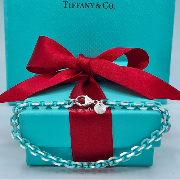 Tiffany & Co. Jewelry - Rare! Authentic Tiffany & Co Blue Enamel & Silver Sparkler Chain Link Bracelet